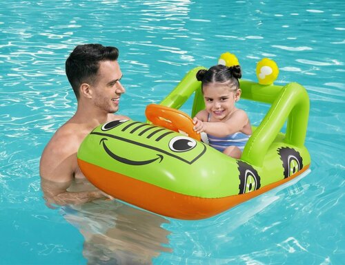 Изображение товара Детская надувная лодка Машинка, 92х61 см, от 3 лет, Бествей (BestWay), 34169-2