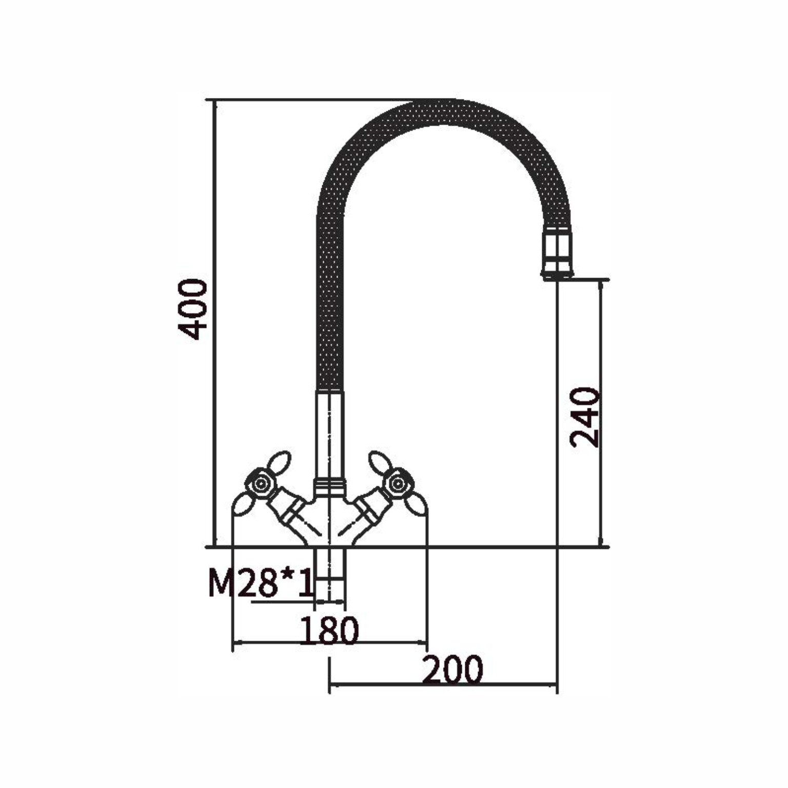 Смеситель для умывальника хром FASHUN A1050RED — фото 1