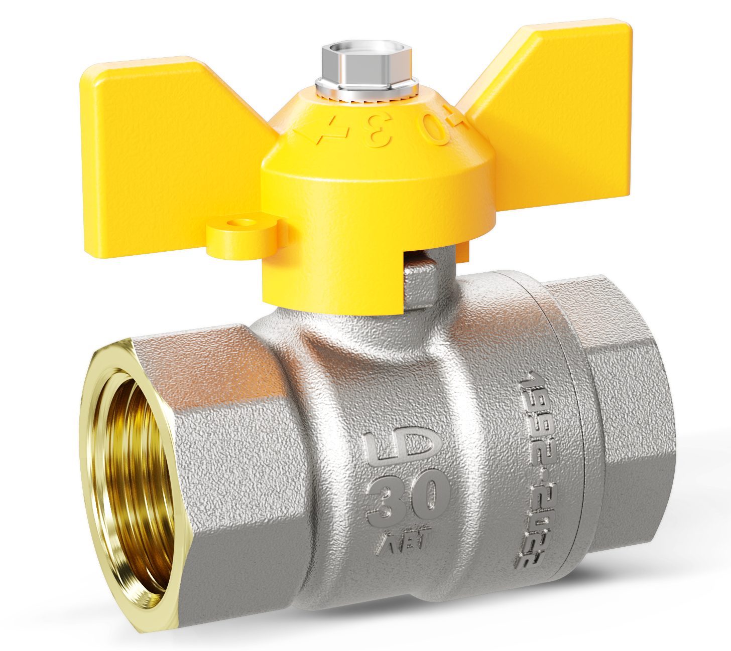 Кран шаровый ВВ 1/2" газовый LD Pride, полный проход, бабочка