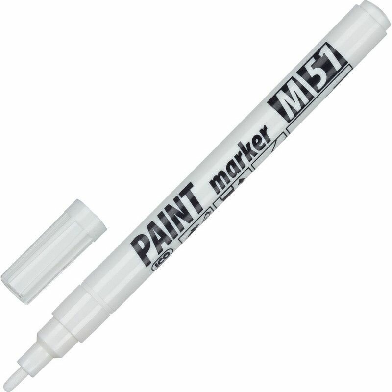 Маркер лаковый ICO Пеинт, белый, 1-1,5 мм — фото 1