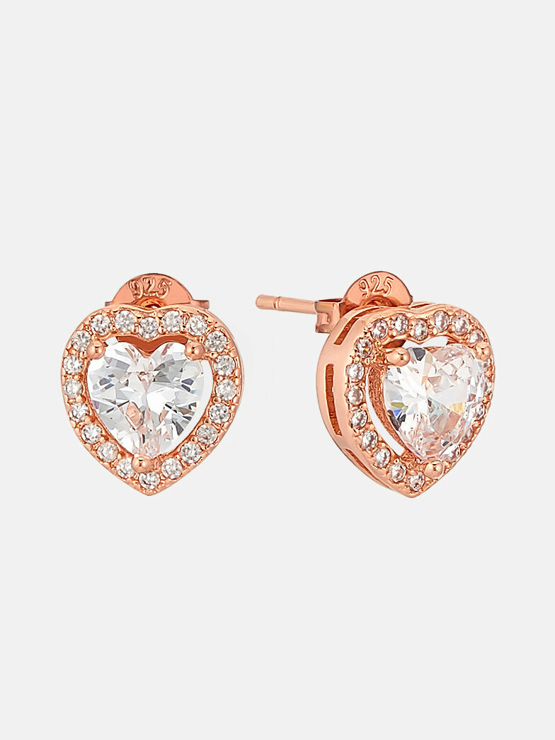 Серьги пусеты Shine & Beauty, кристаллы Swarovski, размер 10 мм, золотой