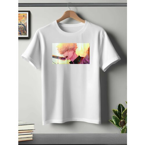фото Футболка oneq унисекс 60-62 (4xl) размер с принтом my hero academia, белая, размер 4xl, белый