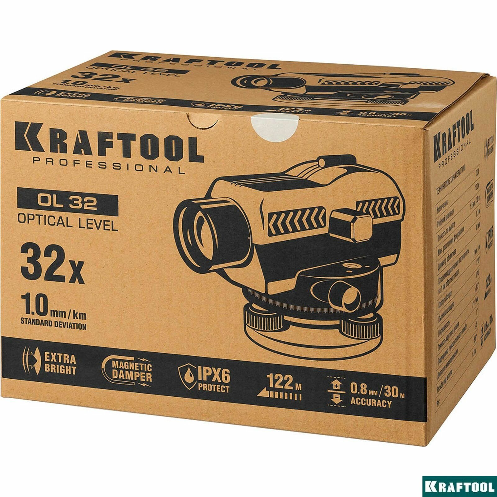Изображение Оптический нивелир OL-32 KRAFTOOL 122 м, увеличение 32Х,