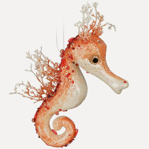 Изображение товара Елочная игрушка Морской Конек Кораллового Рифа - La Vie Marine 17 см коралловая, подвеска, Edelman, 1151763-1