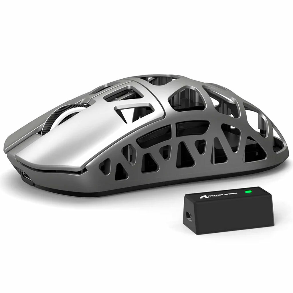 Мышь Attack Shark R3 Titanium Grey серебристый USB, Радиоканал, Bluetooth