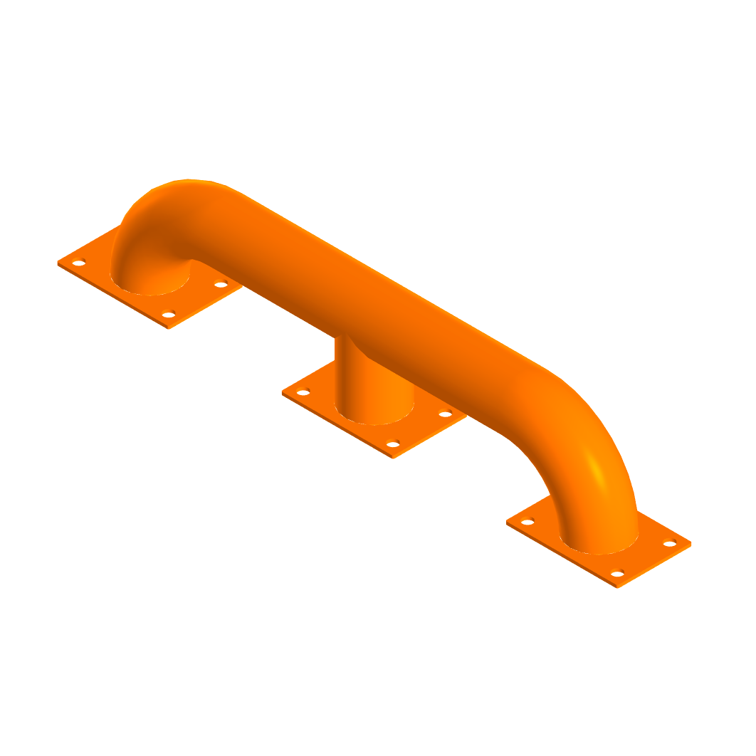 Колесоотбойник защитный усиленный 75 см. металлический дорожный для защиты парковки склада двора от колес автомобиля оранжевый.