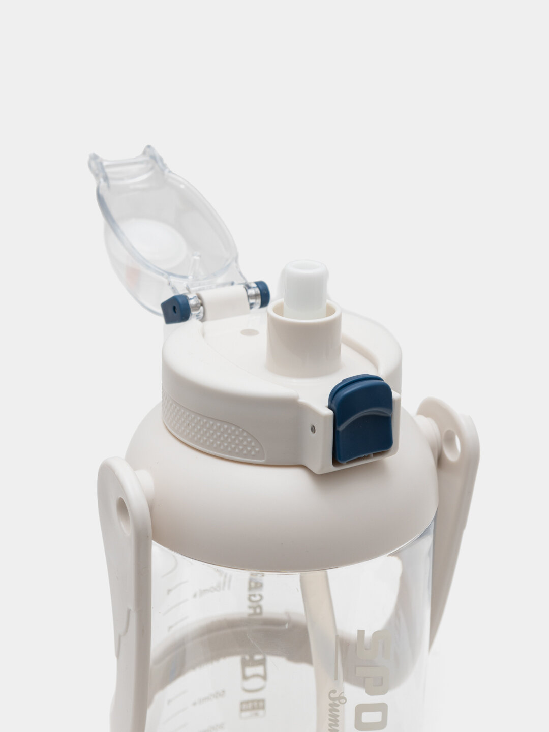 Шейкер-бутылка "General Fitness", с трубочкой, клапан, белая — фото 1