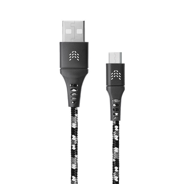 Кабель Type-C | USB-A ROCKET Contact, тканевая оплетка, 3А, 1 м, серебристо-черный — фото 1