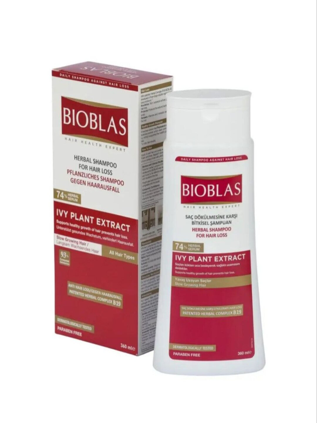 Шампунь Bioblas, травяной, с экстрактом плюща, против выпадения волос