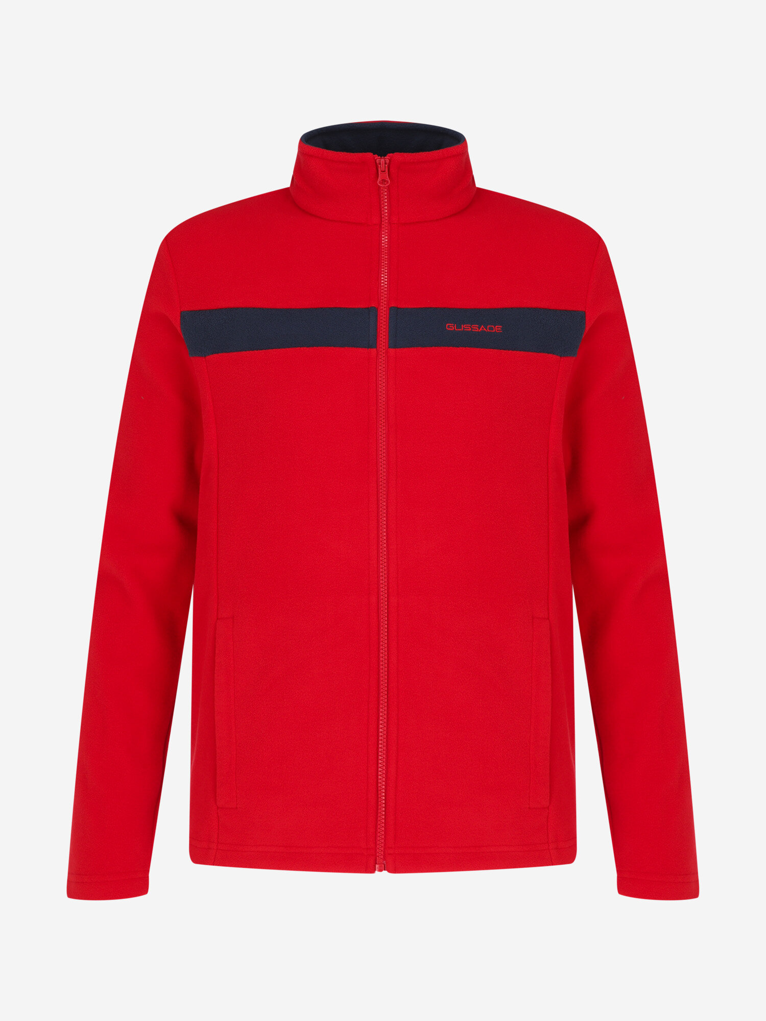 Джемпер GLISSADE Men's F/Z Fleece, размер 46, , красный/синий