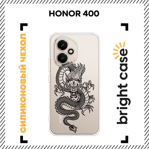фото Чехол на honor 400 / хонор 400 с принтом китайский дракон, прозрачный bright case