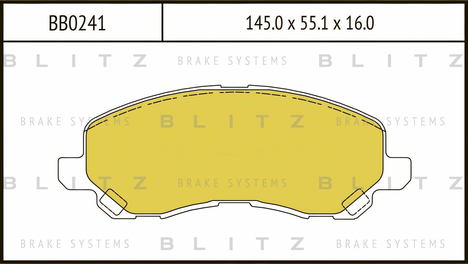 Тормозные колодки передние для Митсубиси Эклипс 2 BB0241 BLITZ