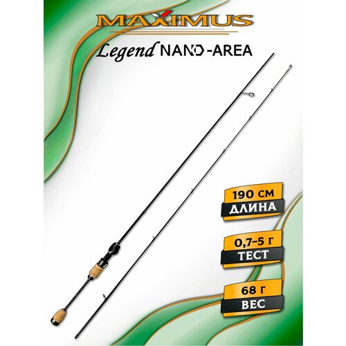 Спиннинг ультралайт Maximus Legend NANO-AREA SB 19UL-T 1,9m 0,7-5g, ультралайт спиннинг, для рыбалки