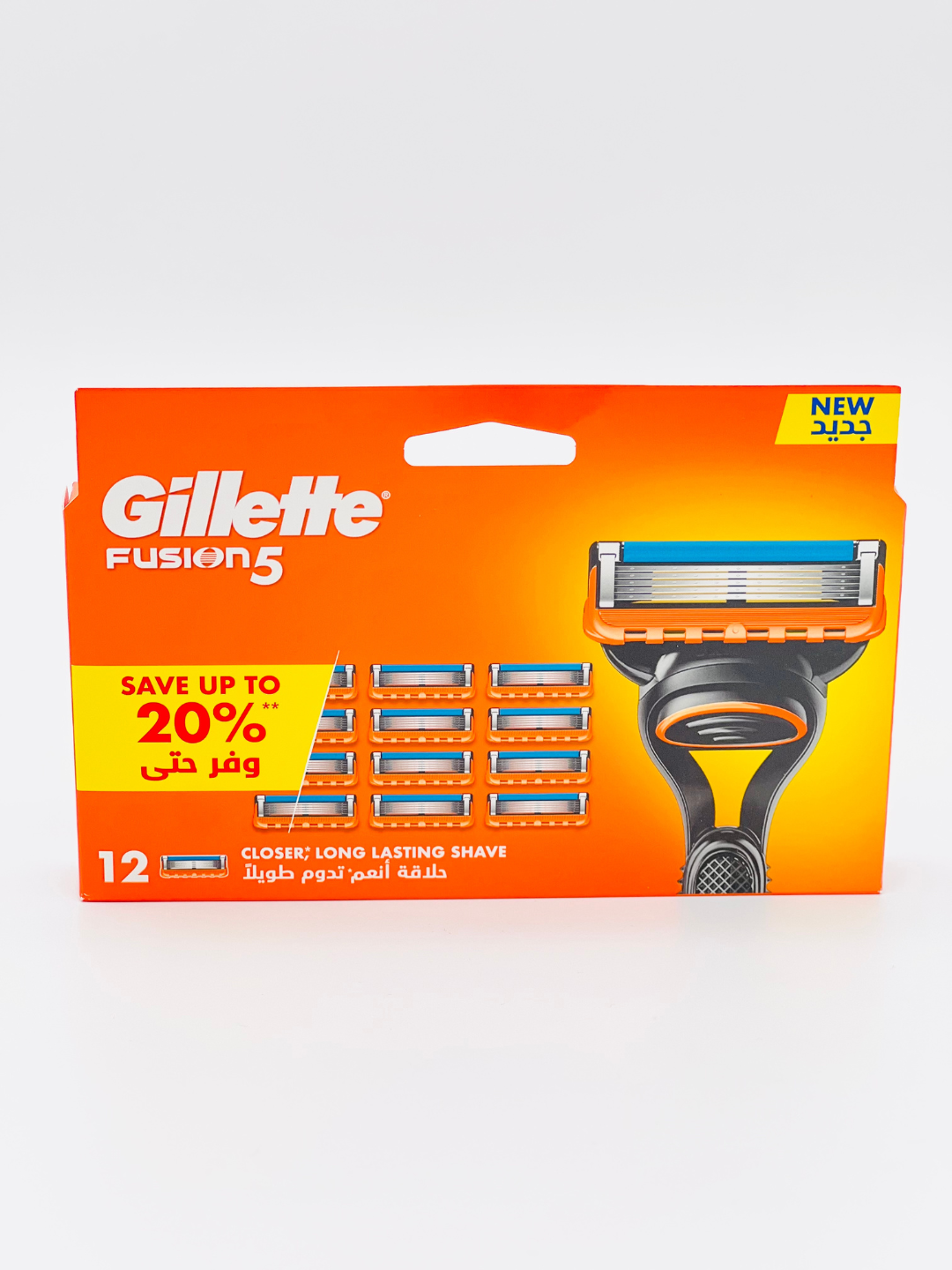 Сменные кассеты Gillette Fusion5 для бритвы, 12 шт, с 5 лезвиями, c точным триммером