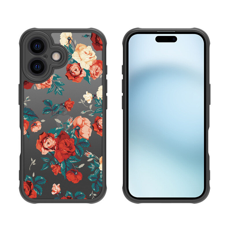 Чехол Creative Case Print для Apple iPhone 16 (айфон 16) противоударный, красная роза — фото 1