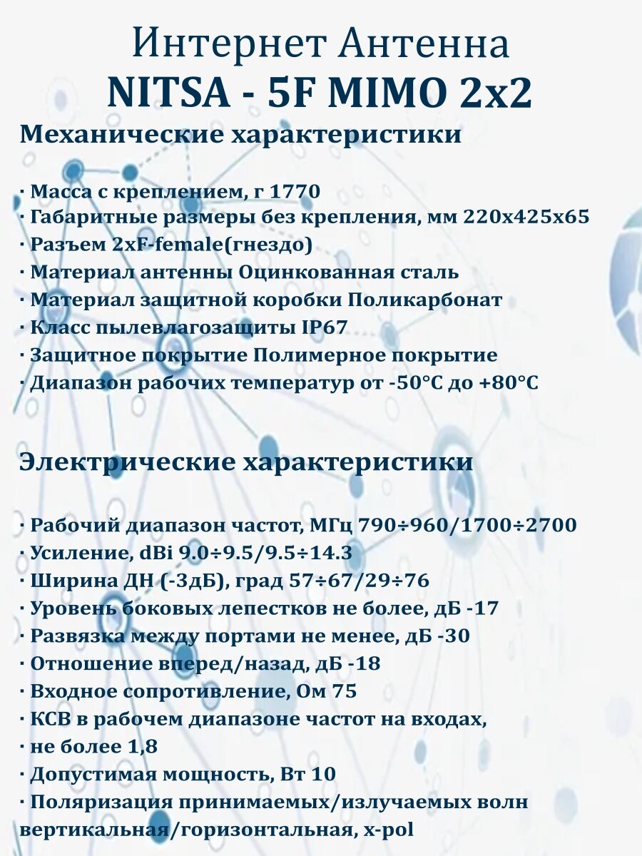 Антенна Антэкс Nitsa-5F MIMO — фото 1