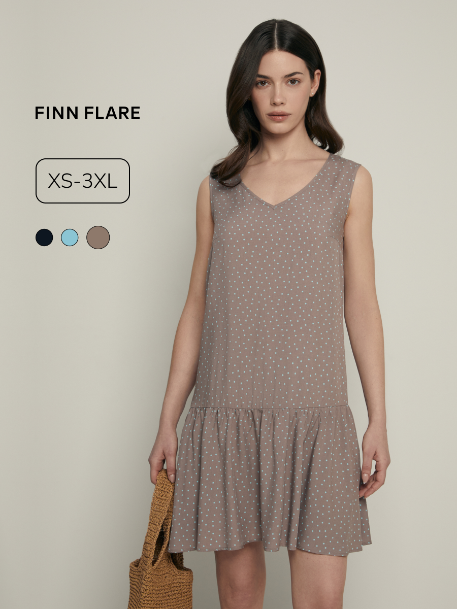 Сарафан FINN FLARE сарафан, размер 2XL(176-104-110), серо-бежевый