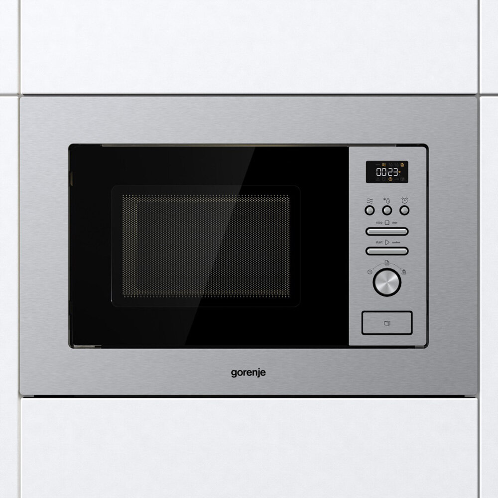 Встраиваемая микроволновая печь Gorenje BM201AM1X, нержавеющая сталь, 20л