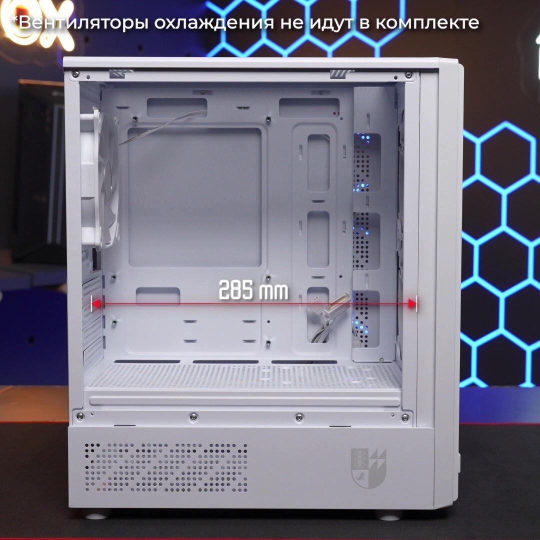 Корпус Warrior Z7 + закаленное стекло, Micro-ATX, Mini-ITX, белый — фото 1