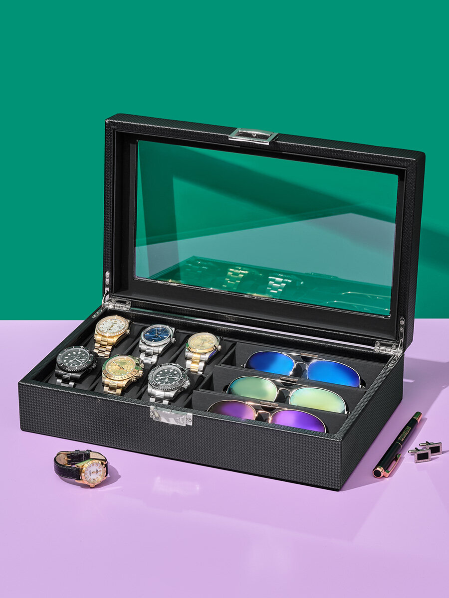 Коробка шкатулка кейс для хранения часов и очков / Футляр / Оригинальный подарок L18