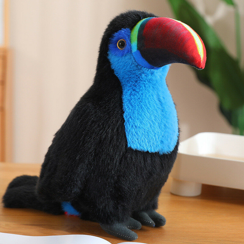 Adorable giant beak plush parrot doll soft stuffed bird toy for children colorful home decor