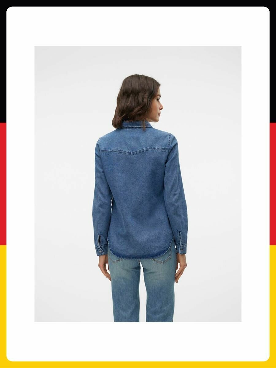 Рубашка Vero Moda Базовая коллекция, размер .S, голубой