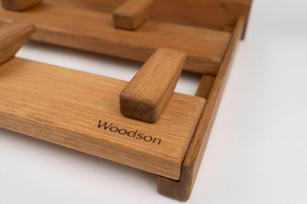 Вешалка Woodson Семирамида 34*60, дуб для бани и сауны 34х60 — фото 1