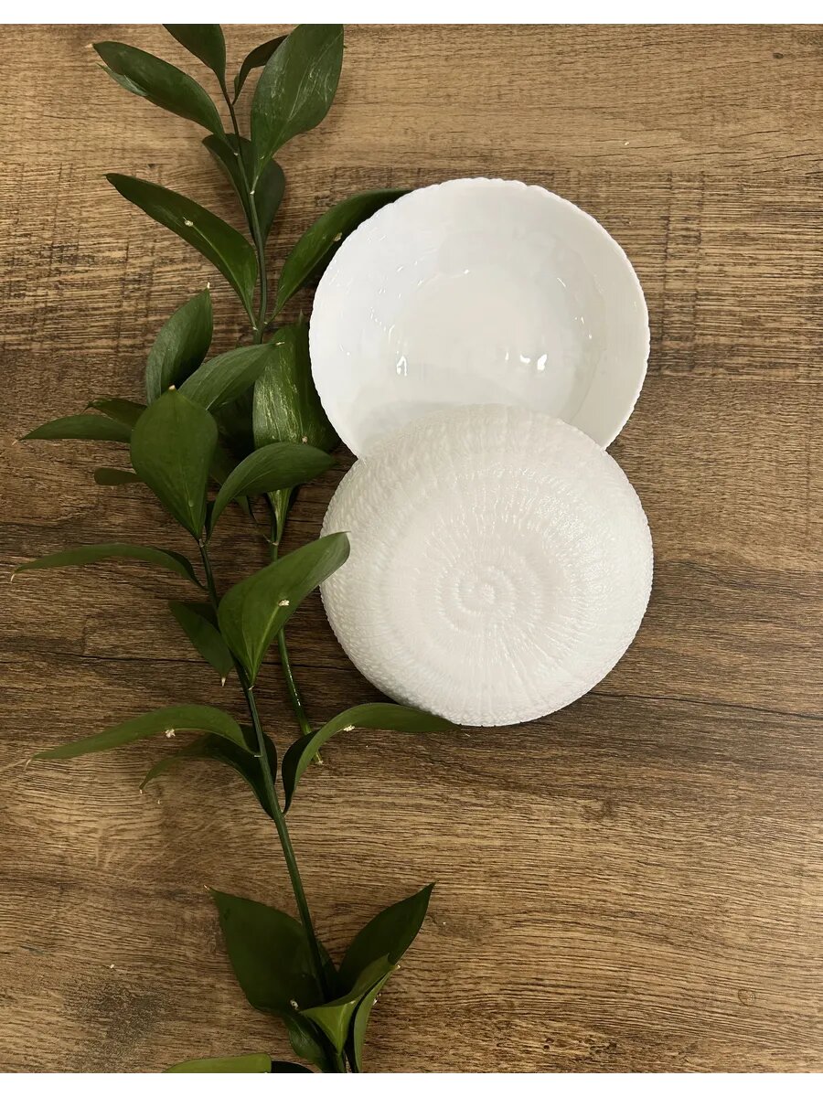 Салатники Luminarc "Ammonite" 14см, 2шт, стекло, белые, для СВЧ и посудомоичной машины — фото 1