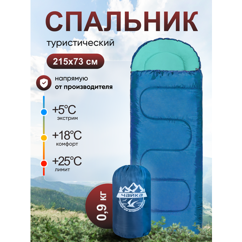 Спальник туристический чайка СП150 морская волна/мята