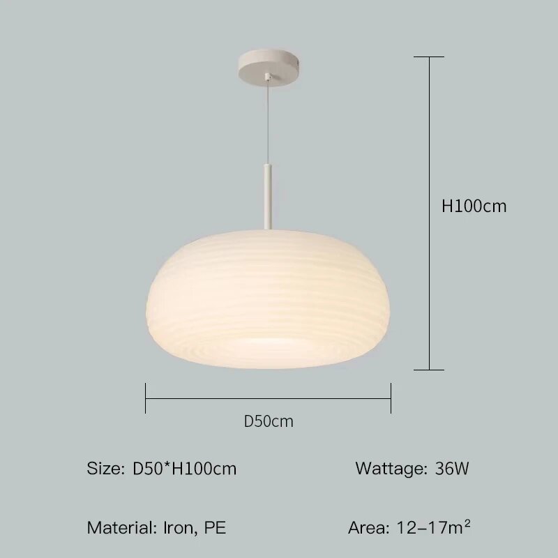 Подвесной светильник NoEnName_Null белый кованое железо+полиэтилен LED, D50xH100cm, 3 Colors Changeable