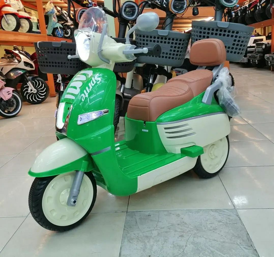 Детский электроскутер - мотоцикл , бренд Adil Original (Китай) зеленый — фото 1