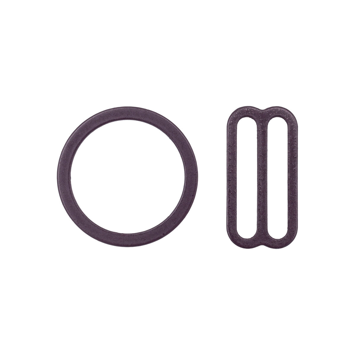 Набор металлической фурнитуры для бюстгальтера, цвет 076 сливовое вино (кольцо 18 мм - 4 шт, регулятор 19 мм - 4 шт)