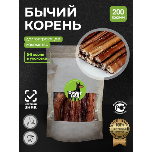 Лакомство для собак и кошек DOGGYDOG Бычий корень, для дрессировки и поощрения, 200г