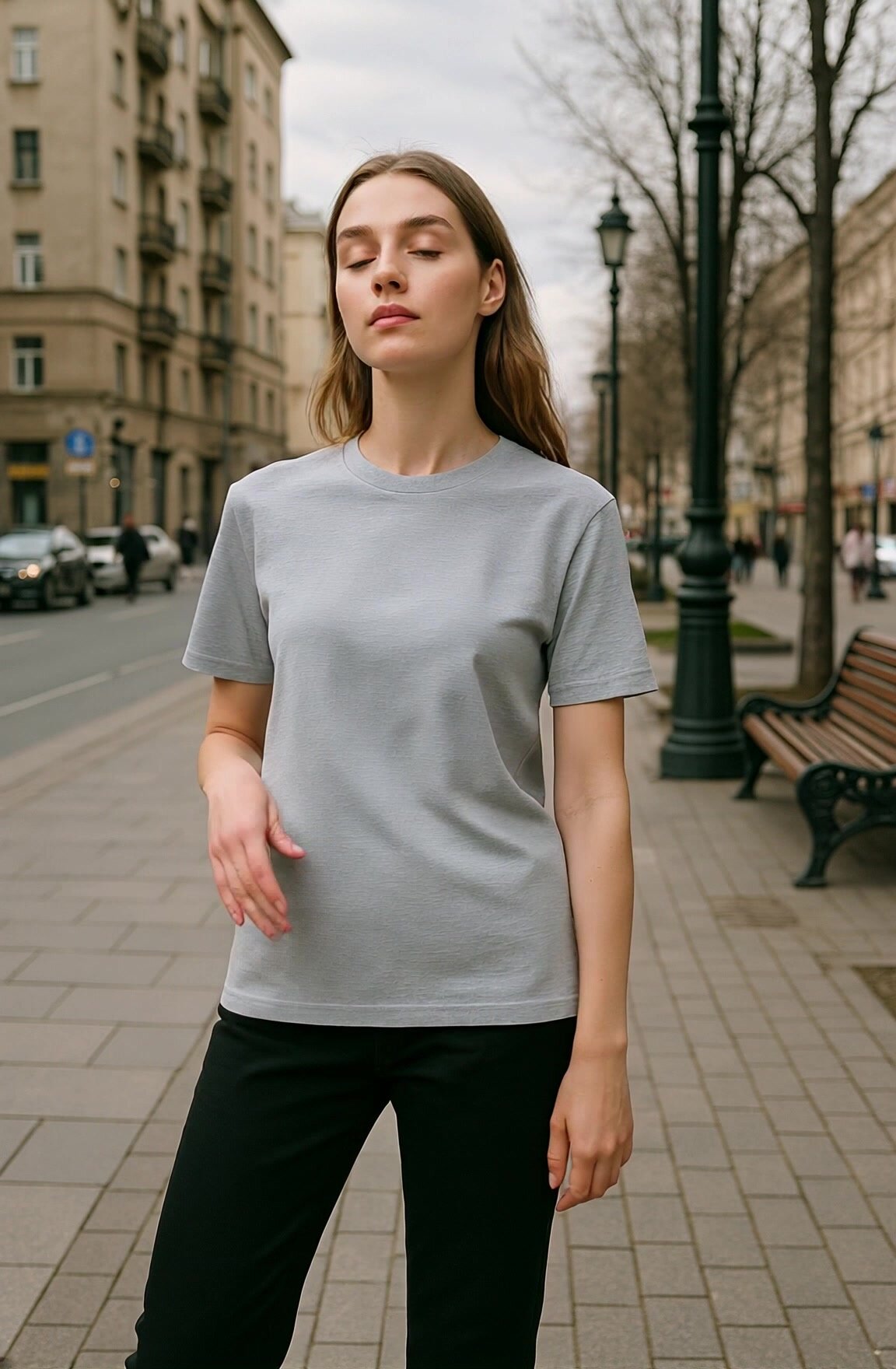 Футболка JUST CLOTHES, размер M, серый — фото 1