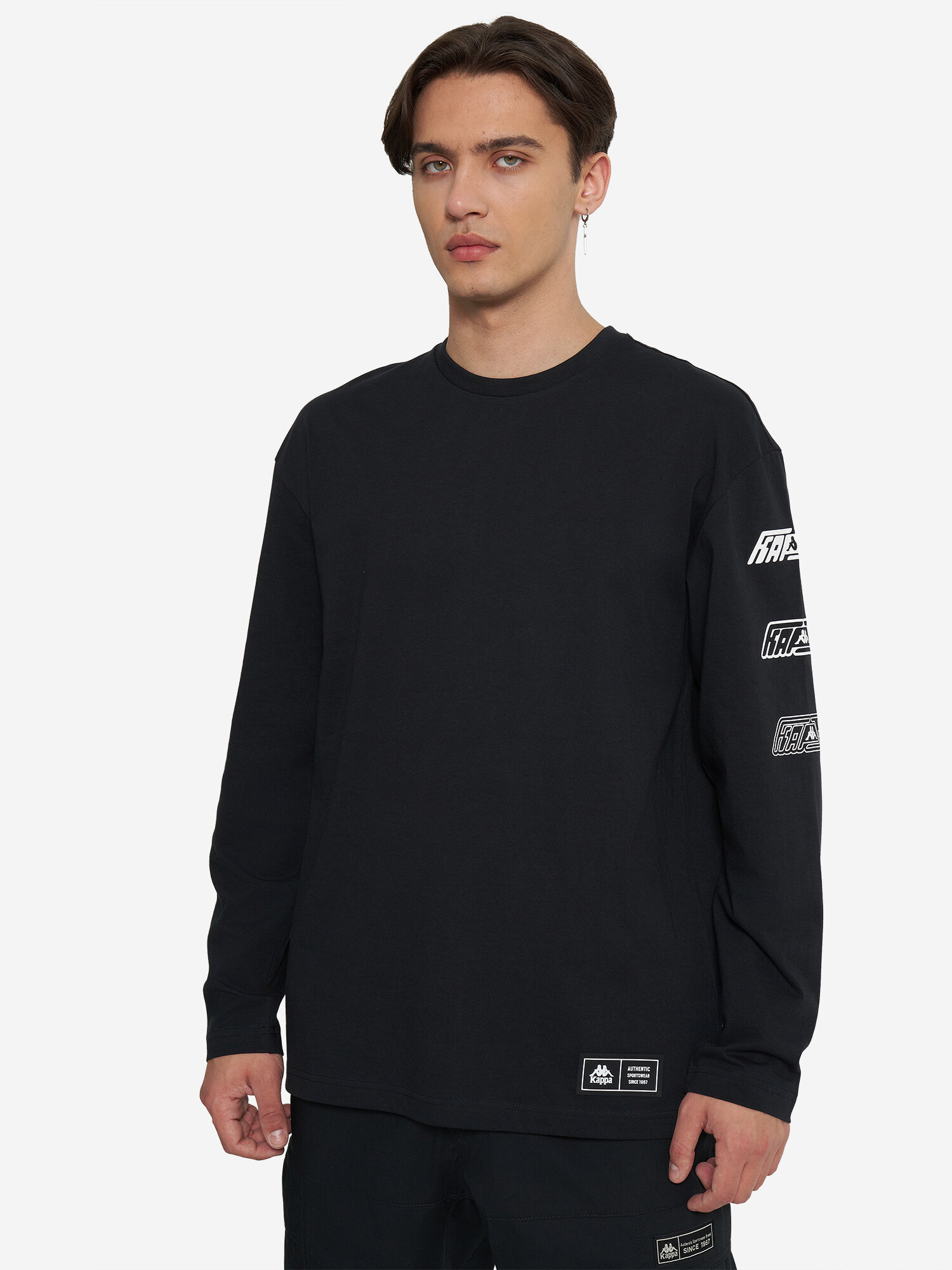 Лонгслив Kappa Authentic Men's LS T-shirts, размер 52-54, , черный — фото 1