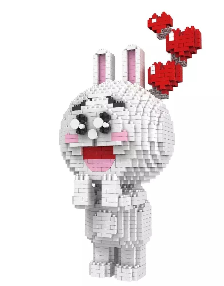 Конструктор RTOY 3D из миниблоков JM Любимая свадьба Влюбленная зайка радуется, 1400 элементов - JM8836-4