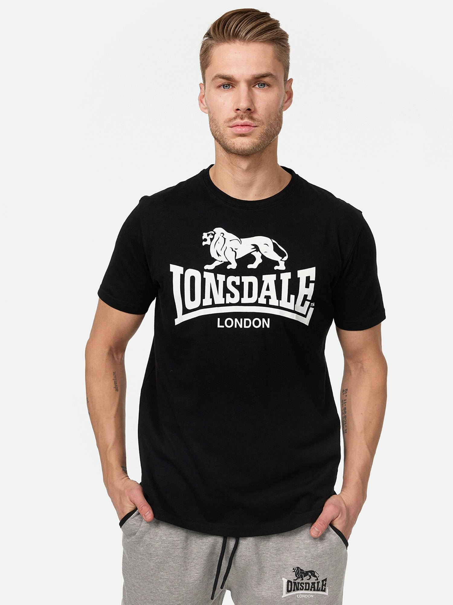 Футболка спортивная LONSDALE, размер XL, черный