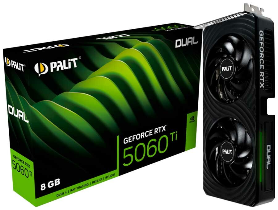 Видеокарта Palit GeForce RTX 5060Ti DUAL 8GB (NE7506T019P1-GB2062D)