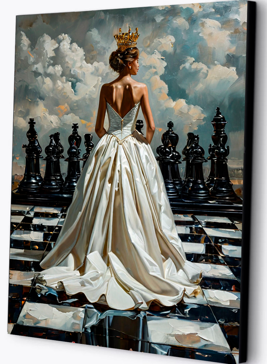 Картина на стену для интерьера "Шахматная королева" 40х50 см, холст на подрамнике, InterHobby
