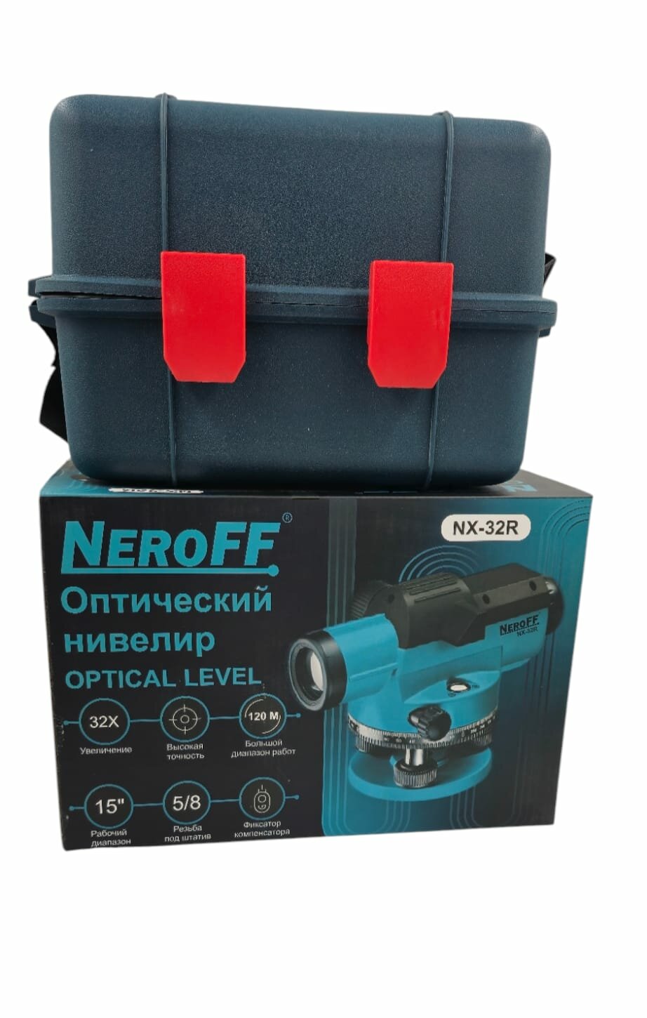 Изображение Оптический нивелир NeroFF NX-32R, точность 0,02, встроенный пузырьковый уровень