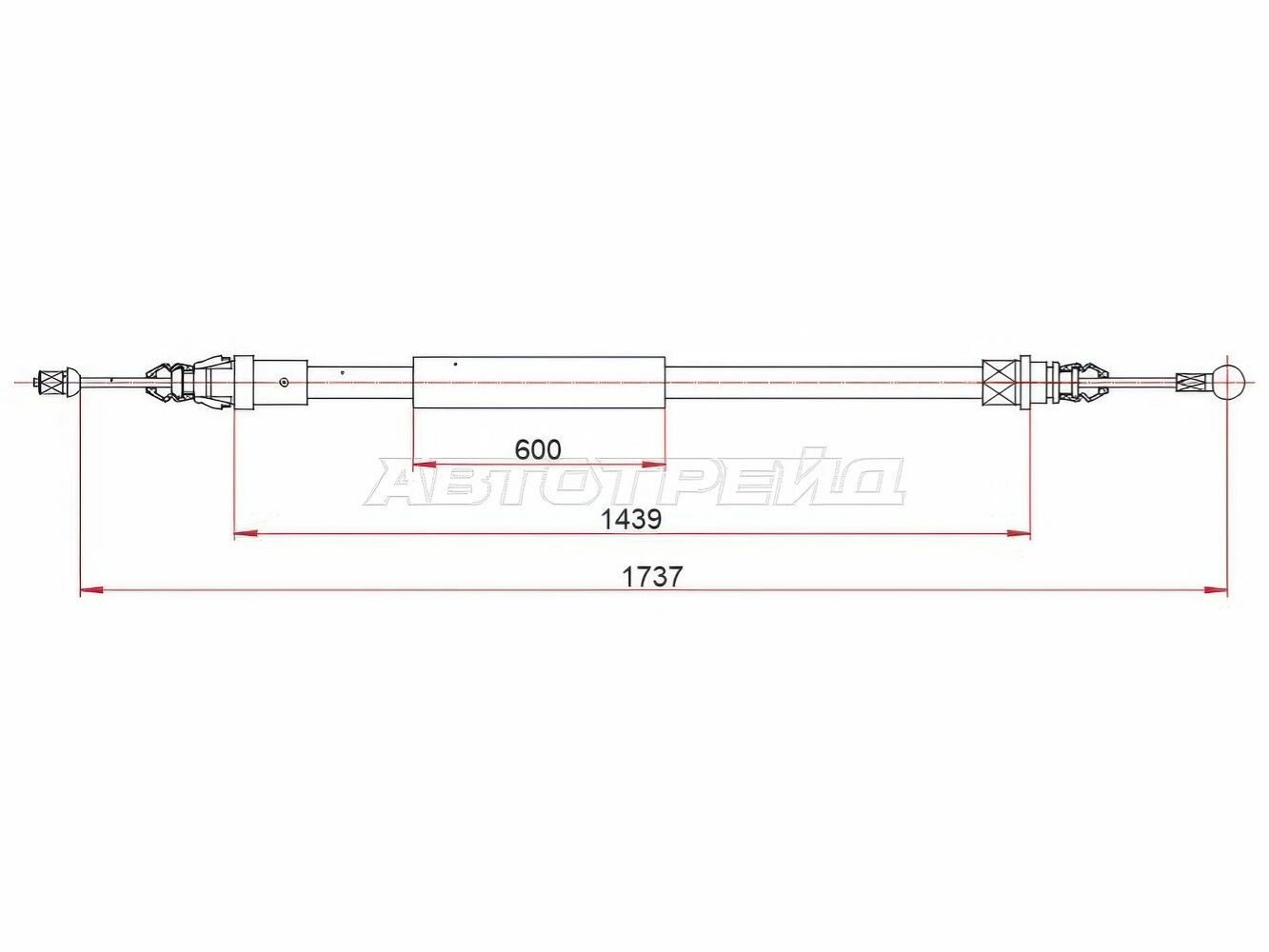 Трос ручного тормоза, длинная база для Рено Мастер арт ST520055 SAT