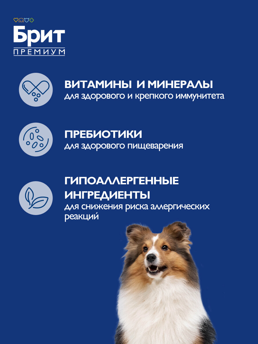 Сухой корм lля собак всех пород с ягненком и индейкой Sensitive , 15кг BRIT PREMIUM, — фото 1