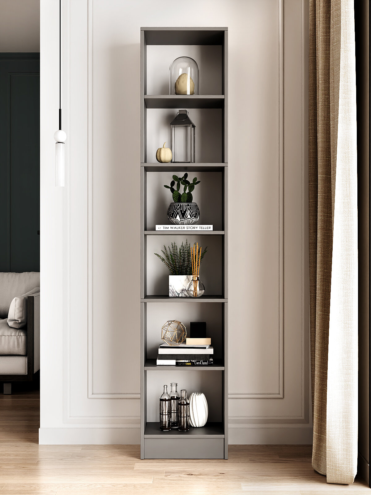 Стеллаж Инфинити Слим узкий графит