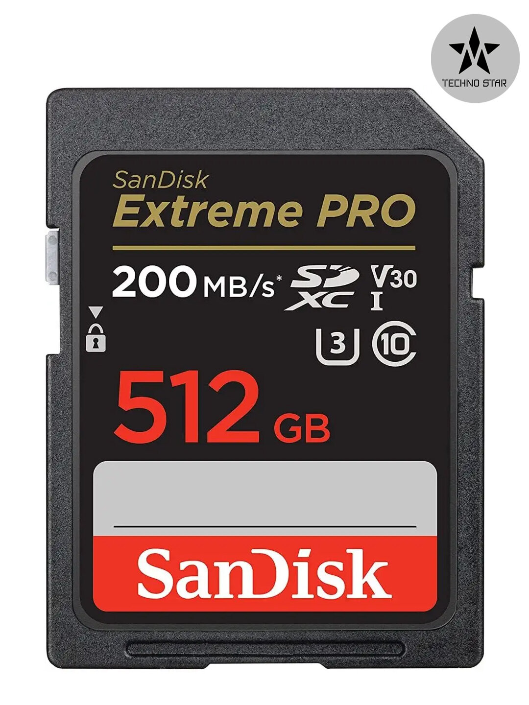 Карта памяти SDXC 512GB Sandisk Extreme Pro UHS-I 200MB/S, U3 4K V30, для фототаппарата — фото 1