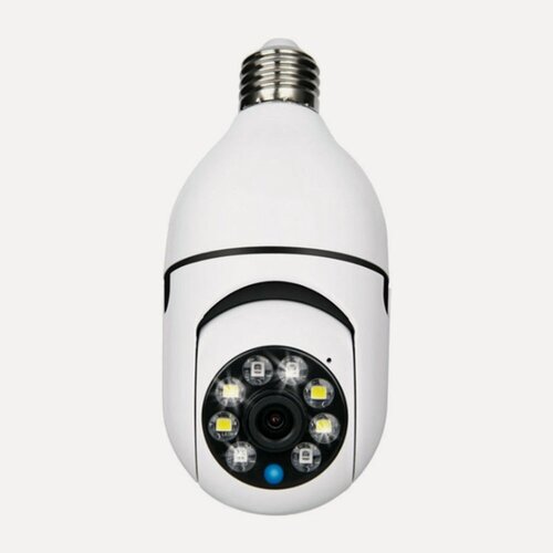 Изображение товара Видеокамера WiFi Cam-13, IP, 2 Мп, в виде лампочки, поворот 355 °, микро, 3.6 мм объектив, белая