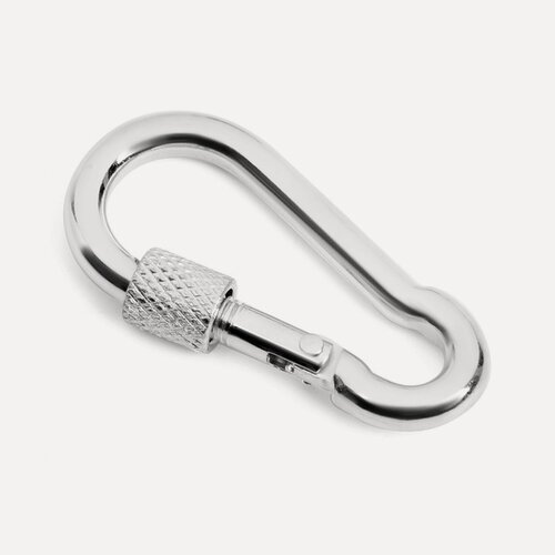Изображение товара Карабин монтажный с фиксатором тундра krep, DIN5299D, 5х50 мм, оцинкованный, 1 шт
