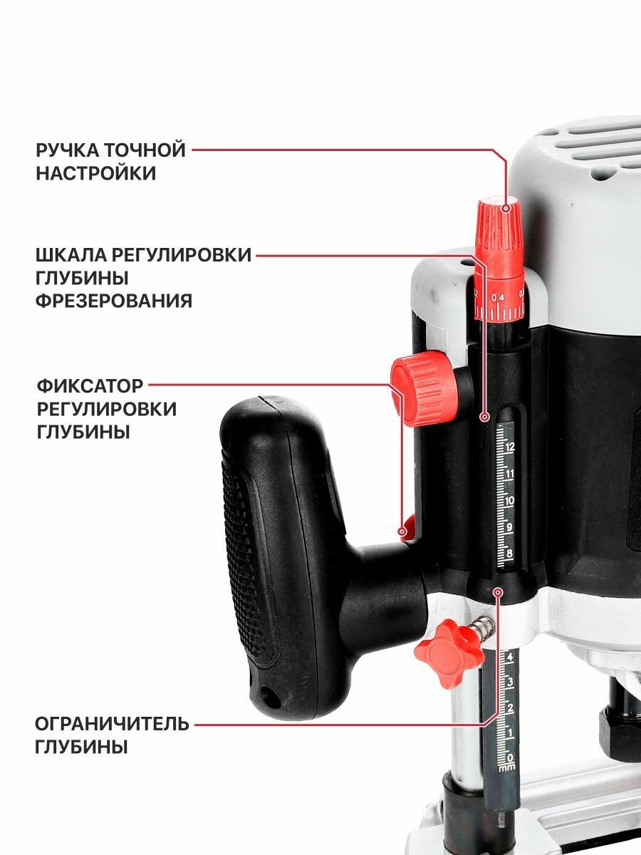 Фрезер по дереву электрический P.I.T. PER12-C, 2100Вт, 6000-22000 об/мин, 8/12мм — фото 1