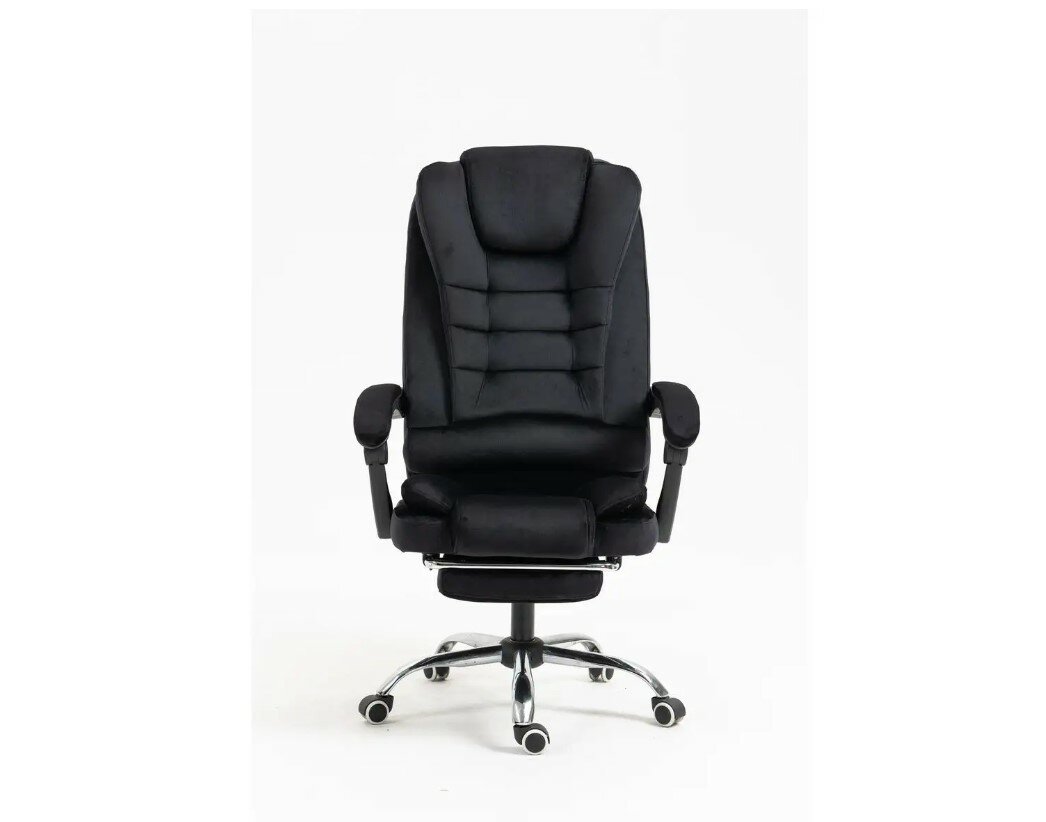 Кресло офисное велюр с массажем и подставкой для ног