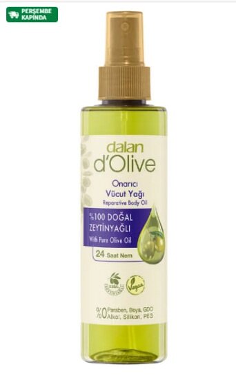 Масло Dalan D'Olive, восстанавливающее, 100% оливковое масло, для тела, 200мл Турция — фото 1