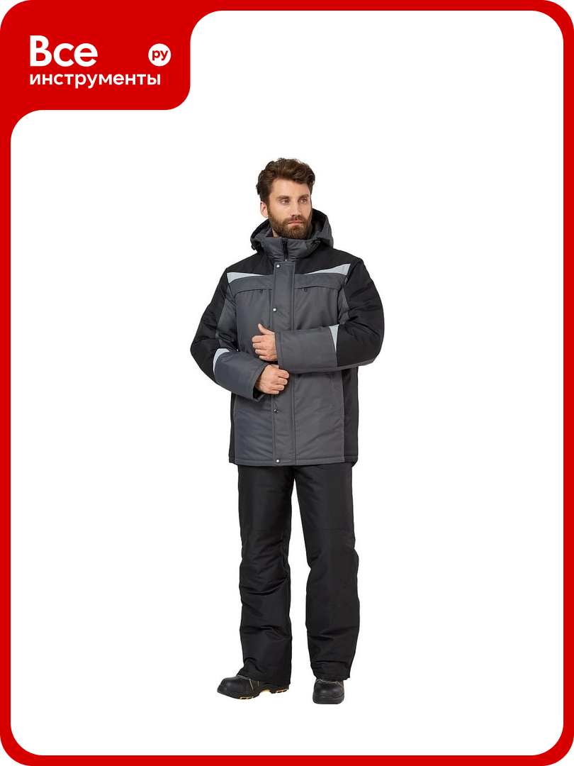 Куртка Эксперт Спецодежда Дэлф серый/черный р. 48-50 рост 182-188 6446000025676